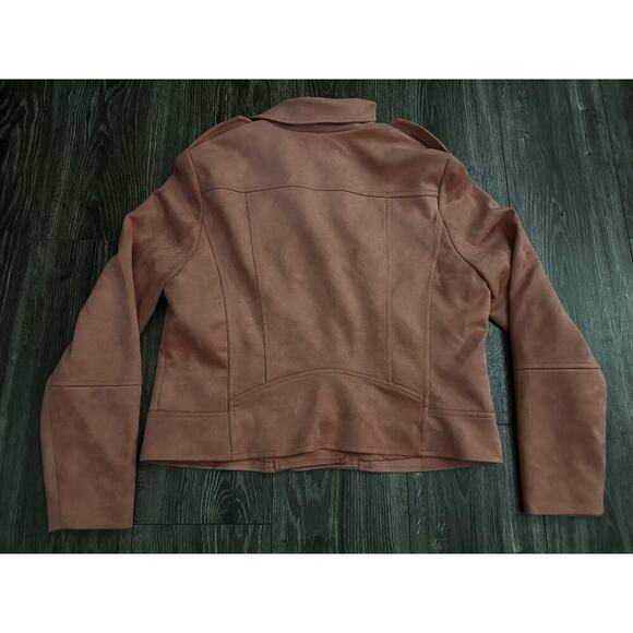 BB Dakota Steve Madden Pink Faux Suede Moto Jacket Women’s Size XL - Picture 5 of 5